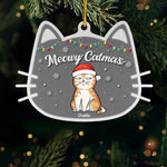 Custom Name Christmas Cat Gifts - Personalized Metal Ornament