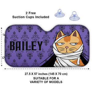 Envoûté par mon animal de compagnie fantasmagorique - Pare-soleil personnalisé pour pare-brise de voiture, protection pour vitres de voiture - Cadeau d'Halloween pour propriétaires et amoureux des animaux