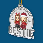 Congrats On Being My Bestie - Bestie Personalized Custom Ornament - Metal Custom Shaped - Christmas Gift For Best Friends, BFF, Sisters