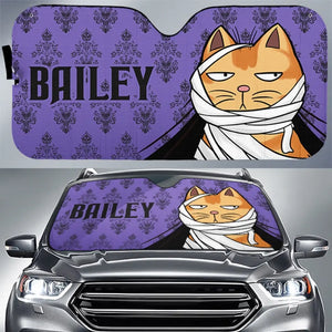 Envoûté par mon animal de compagnie fantasmagorique - Pare-soleil personnalisé pour pare-brise de voiture, protection pour vitres de voiture - Cadeau d'Halloween pour propriétaires et amoureux des animaux