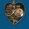 Custom Photo Love Is The Beauty Of The Soul - Couple Personalized Custom Ornament - Metal Custom Shaped - Christmas Gift For Husband Wife, Anniversary