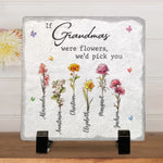 A Thoughtful Gift Can Brighten Grandma's Day And Show Her How Much We Care - Family Personalized Custom Square Shaped Stone With Stand - Gift For Mom, Grandma