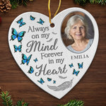 Custom Photo Now In Heaven, Forever At Peace - Memorial Personalized Custom Ornament - Metal Custom Shaped - Sympathy Gift, Christmas Gift For Family Members