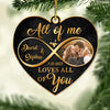 Custom Photo Love Is The Beauty Of The Soul - Couple Personalized Custom Ornament - Metal Custom Shaped - Christmas Gift For Husband Wife, Anniversary