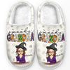 Spooky Grandma - Family Personalized Custom Fluffy Slippers - Halloween Gift For Mom, Grandma
