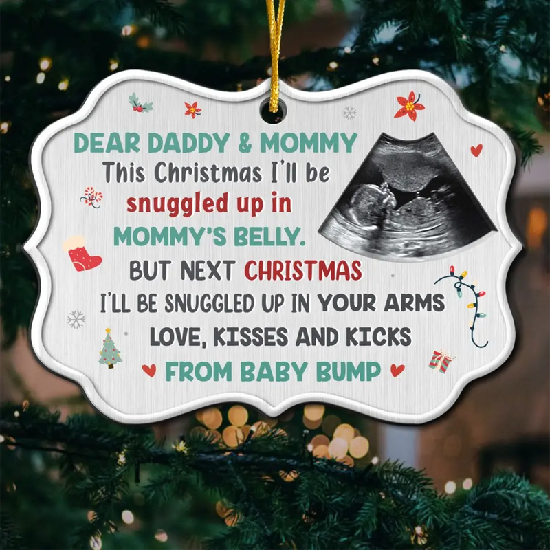 Custom Photo Like Stars Are To The Sky - Family Personalized Custom Ornament - Metal Benelux Shaped - Christmas Gift For Baby Kids, Newborn Baby