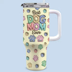 Fur Friends, Endless Affection - Dog & Cat Personalized Custom 3D Inflated Effect Printed 40 Oz Stainless Steel Tumbler With Handle - Gift For Pet Owners, Pet Lovers