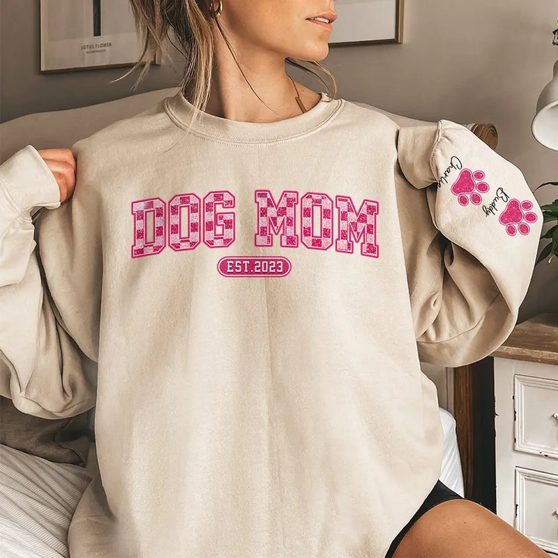 I'm A Cool Fur Mom - Dog & Cat Personalized Custom Unisex Sweatshirt With Design On Sleeve - Gift For Pet Owners, Pet Lovers