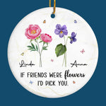 Friends Make Life's Journey A Little Sweeter - Bestie Personalized Custom Ornament - Ceramic Round Shaped - Christmas Gift For Best Friends, BFF, Sisters