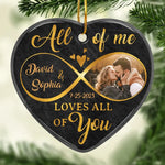Custom Photo God Has Given Us The Gift Of Love To Understand What True Love Is - Couple Personalized Custom Ornament - Ceramic Heart Shaped - Christmas Gift For Husband, Wife, Couple