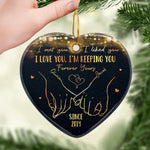 Love Was Made For Me And You - Couple Personalized Custom Ornament - Ceramic Heart Shaped - Christmas Gift For Husband Wife, Anniversary