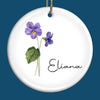 True Friendship Is Like A Flower That Always In Bloom - Bestie Personalized Custom Ornament - Ceramic Round Shaped - Christmas Gift For Best Friends, BFF, Sisters