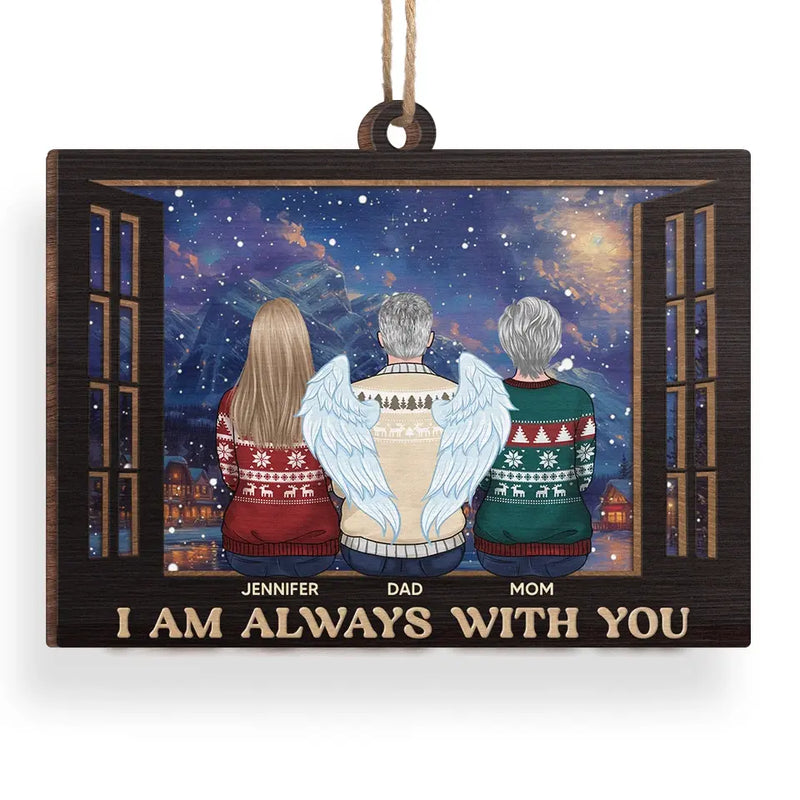 Love Never Leaves Us Even When Others Have Gone - Memorial Personalized Custom Ornament - Wood Custom Shaped - Sympathy Gift, Christmas Gift For Family Members