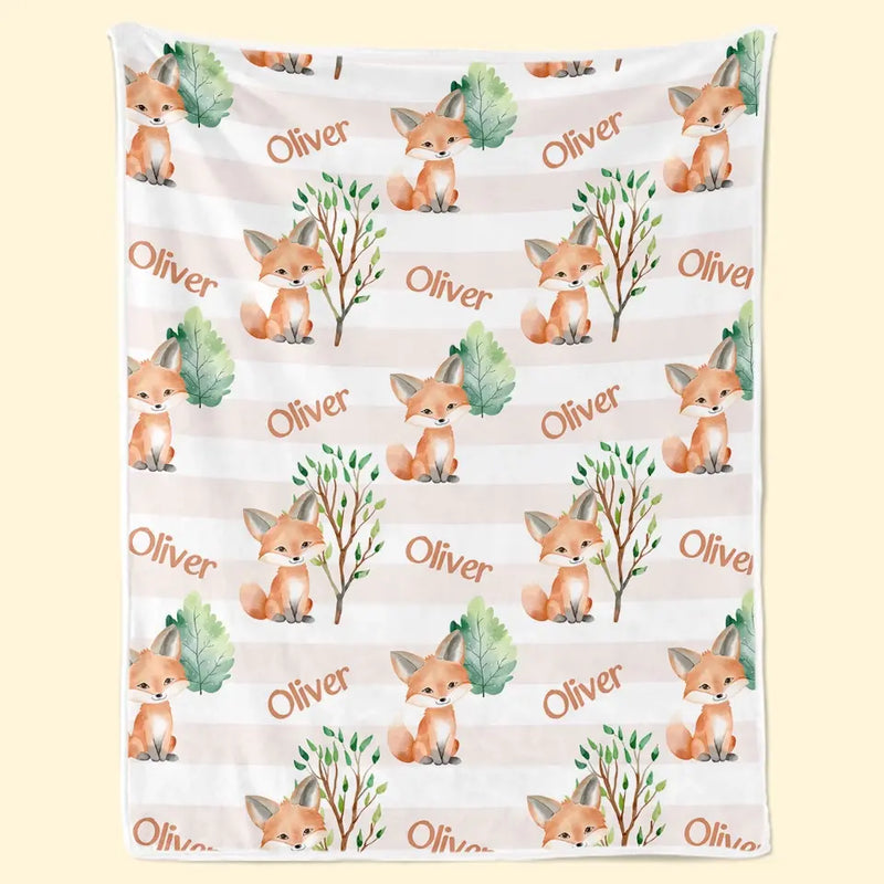 What Does The Fox Say - Family Personalized Custom Baby Blanket - Gift For Baby Kids, Newborn Baby