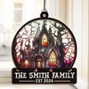 Life's No Fun Without A Good Scare - Family Personalized Window Hanging Suncatcher - Halloween Gift For Family Members