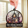 Life's No Fun Without A Good Scare - Family Personalized Window Hanging Suncatcher - Halloween Gift For Family Members