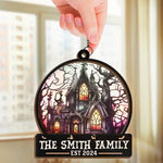 Life's No Fun Without A Good Scare - Family Personalized Window Hanging Suncatcher - Halloween Gift For Family Members
