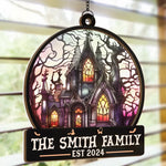 Life's No Fun Without A Good Scare - Family Personalized Window Hanging Suncatcher - Halloween Gift For Family Members