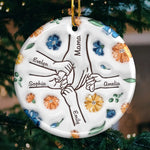 A Mother’s Touch Is A Heart's Anchor - Family Personalized Custom 3D Inflated Effect Printed Ornament - Ceramic Round Shaped - Christmas Gift For Mom, Grandma