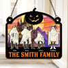 We're Hiding In The Walls, Creeping Out At Midnight - Family Personalized Window Hanging Suncatcher - Halloween Gift For Family Members