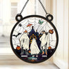Wishing You A Haunting Night - Family Personalized Window Hanging Suncatcher - Halloween Gift For Family Members