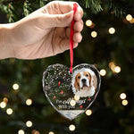 Custom Photo We're Always With You - Memorial Personalized Custom Heart Glass Ornament - Sympathy Gift, Christmas Gift For Dog Lovers, Pet Owners