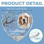 Custom Photo We're Always With You - Memorial Personalized Custom Heart Glass Ornament - Sympathy Gift, Christmas Gift For Dog Lovers, Pet Owners