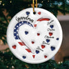 Grandma’s Love For Her Grandkids Knows No Bounds - Family Personalized Custom 3D Inflated Effect Printed Ornament - Ceramic Round Shaped - Christmas Gift For Mom, Grandma