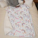 Born To Sparkle Like A Unicorn - Family Personalized Custom Baby Blanket - Gift For Baby Kids, Newborn Baby