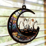 Halloween Brings Us Together For Fun And Laughter - Family Personalized Window Hanging Suncatcher - Halloween Gift For Family Members