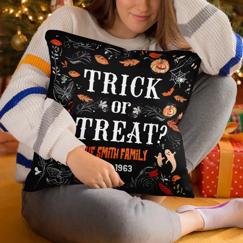 Halloween Is All About Spending Time With Loved Ones - Family Personalized Custom Pillow - Halloween Gift For Family