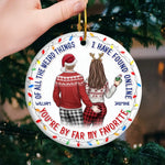 My Love For You Is Evergreen - Couple Personalized Custom Ornament - Ceramic Round Shaped - Christmas Gift For Husband Wife, Anniversary