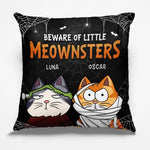 These Moewnsters Don't Fight, They Judge - Cat Personalized Custom Pillow - Halloween Gift For Pet Owners, Pet Lovers