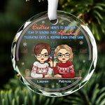 Besties Are The Brightest Blooms - Bestie Personalized Custom Circle Glass Ornament - Christmas Gift For Best Friends, BFF, Sisters