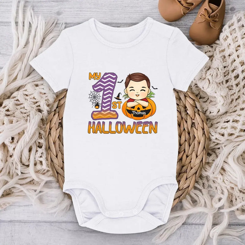Cutest Pumpkin In The Patch - Family Personalized Custom Baby Onesie - Halloween Gift For Baby Kids, Newborn Baby