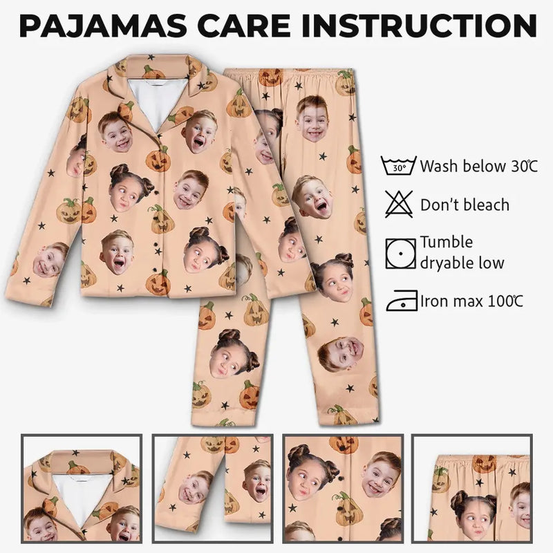Custom Photo Happy Halloween - Family Personalized Custom Pajamas - Halloween Gift For Family Members