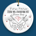 Our Love Is The Greatest Gift This Christmas - Couple Personalized Custom 3D Inflated Effect Printed Ornament - Ceramic Round Shaped - Christmas Gift For Husband Wife, Anniversary