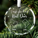 True Friendship Is A Bond That Lasts Forever - Bestie Personalized Custom Circle Glass Ornament - Christmas Gift For Best Friends, BFF, Sisters