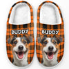 Custom Photo Paw-some Halloween - Dog & Cat Personalized Custom Fluffy Slippers - Halloween Gift For Pet Owners, Pet Lovers