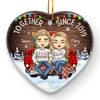 Our Love Is The Star That Shines Brightest During Christmas - Couple Personalized Custom Ornament - Ceramic Heart Shaped - Christmas Gift For Husband Wife, Anniversary