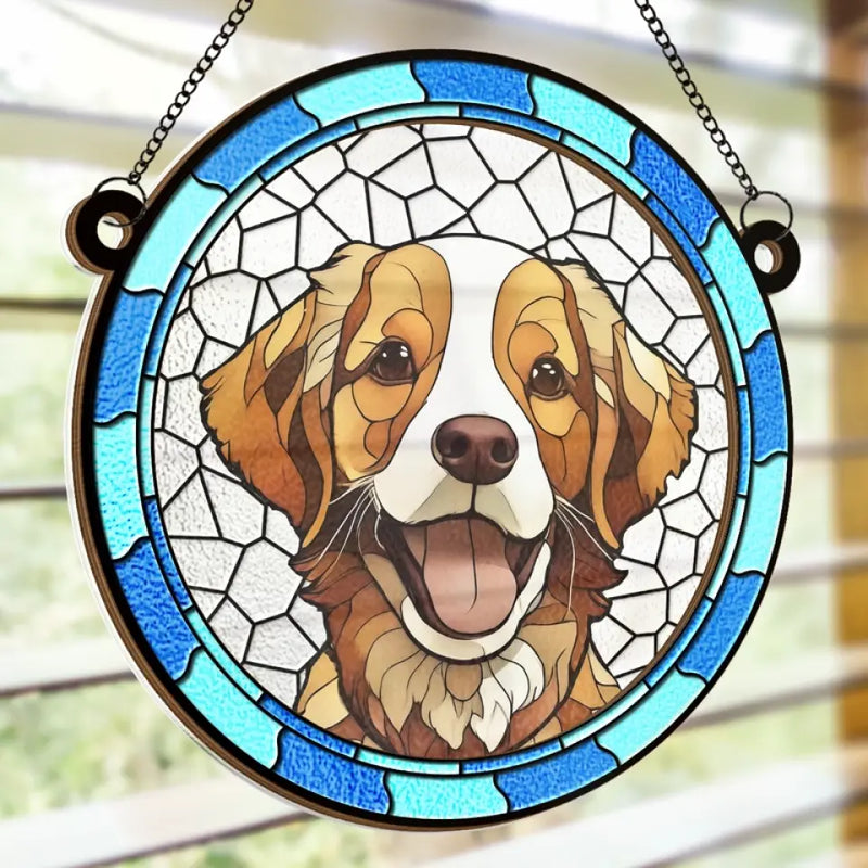 Custom Photo Cats Leave Paw Prints On Our Hearts - Memorial Personalized Window Hanging Suncatcher - Sympathy Gift For Pet Owners, Pet Lovers