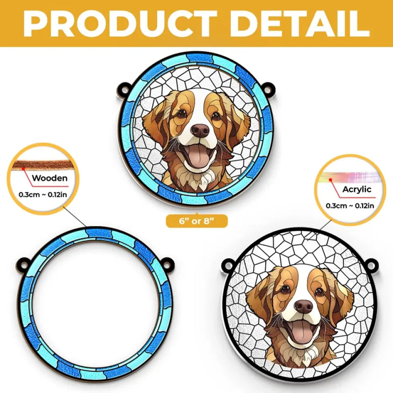 Custom Photo Cats Leave Paw Prints On Our Hearts - Memorial Personalized Window Hanging Suncatcher - Sympathy Gift For Pet Owners, Pet Lovers