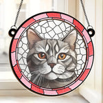 Stained Glass Cat Lover Decor - Suncatcher Ornament