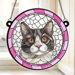Custom Photo Time Spent With Cats Is Never Wasted - Memorial Personalized Window Hanging Suncatcher - Sympathy Gift For Pet Owners, Pet Lovers
