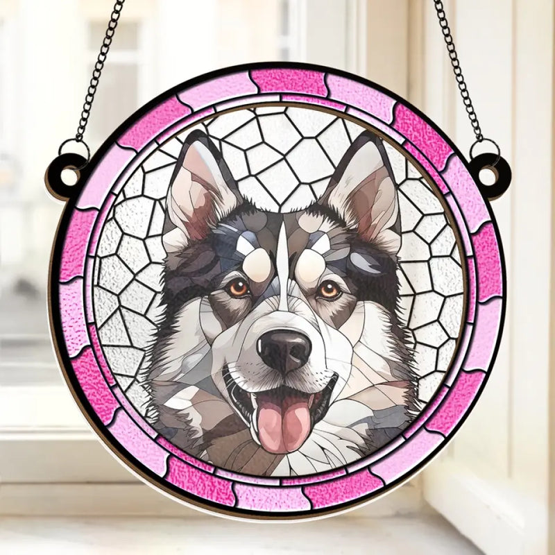 Custom Photo My Little Dog - Memorial Personalized Window Hanging Suncatcher - Sympathy Gift For Pet Owners, Pet Lovers