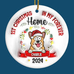Custom Name First Christmas Dog Gifts - Personalized Ceramic Ornament