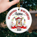 Custom Name First Christmas Dog Gifts - Personalized Ceramic Ornament