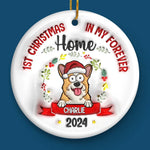 Custom Name First Christmas Dog Gifts - Personalized Ceramic Ornament