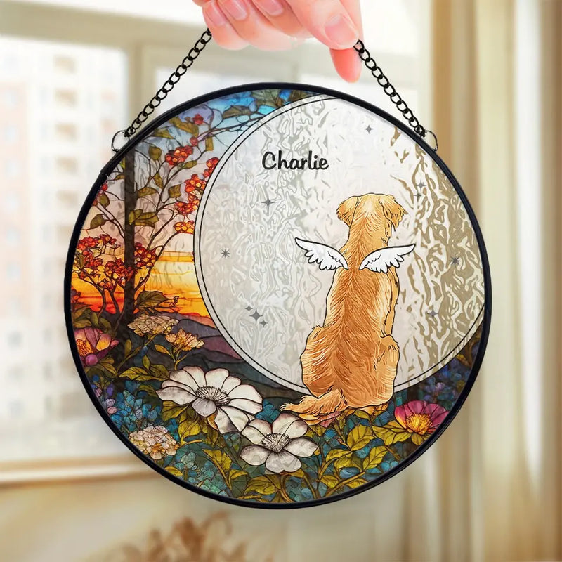 Much Loved Never Forgotten - Memorial Personalized Custom Stained Glass Window Hanging Suncatcher - Sympathy Gift For Pet Owners, Pet Lovers