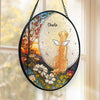My Heart Will Always Wear The Pawprints Left By You - Memorial Personalized Custom Stained Glass Window Hanging Suncatcher - Sympathy Gift For Pet Owners, Pet Lovers